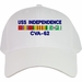 USS Independence CVA-62 with Vietnam Service Ribbons Embroidered Cap