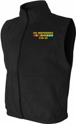 USS Independence CVA-62 with Vietnam Service Ribbons Fleece Vest