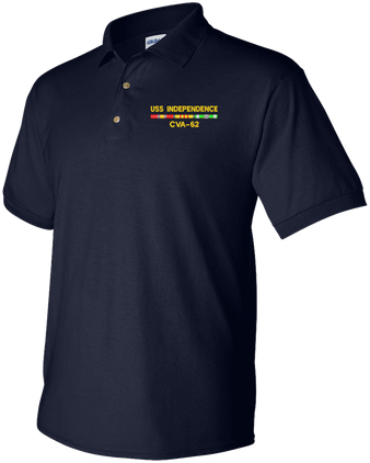 USS Independence CVA-62 with Vietnam Service Ribbons Polo