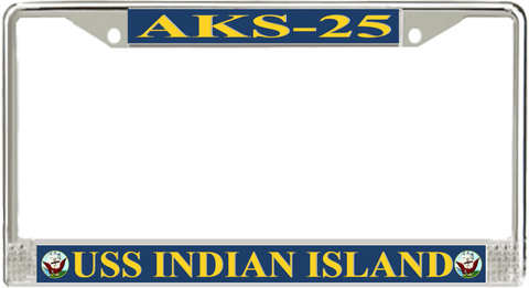 USS Indian Island AKS-25 License Plate Frame