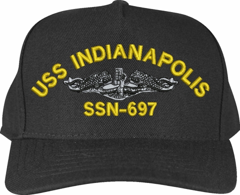 USS Indianapolis SSN-697 with Dolphins Custom Embroidered Cap