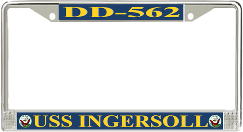 USS Ingersoll DD-562 License Plate Frame
