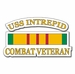 USS Intrepid CV-11 Vietnam Combat Veteran with Ribbon  Decal