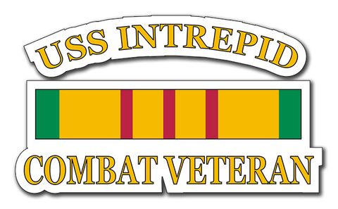 USS Intrepid CV-11 Vietnam Combat Veteran with Ribbon  Decal