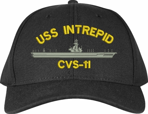 USS Intrepid CVS-11 Black Low Profile Cap (Made in the USA)