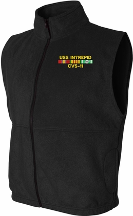 USS Intrepid CVS-11 with Vietnam Service Ribbons Fleece Vest