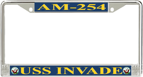 USS Invade AM-254 License Plate Frame