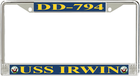 USS Irwin DD-794 License Plate Frame