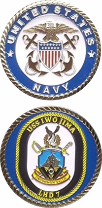 USS Iwo Jima LHD-7 Officer Challenge Coin