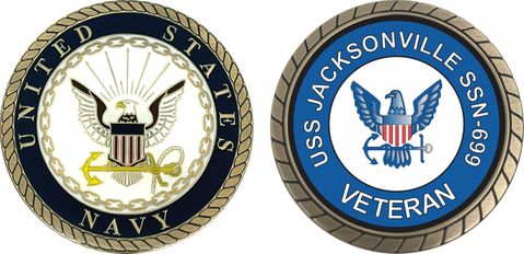 USS Jacksonville SSN-699 Veteran Challenge Coin
