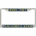 USS James E. Kyes DD-787 License Plate Frame