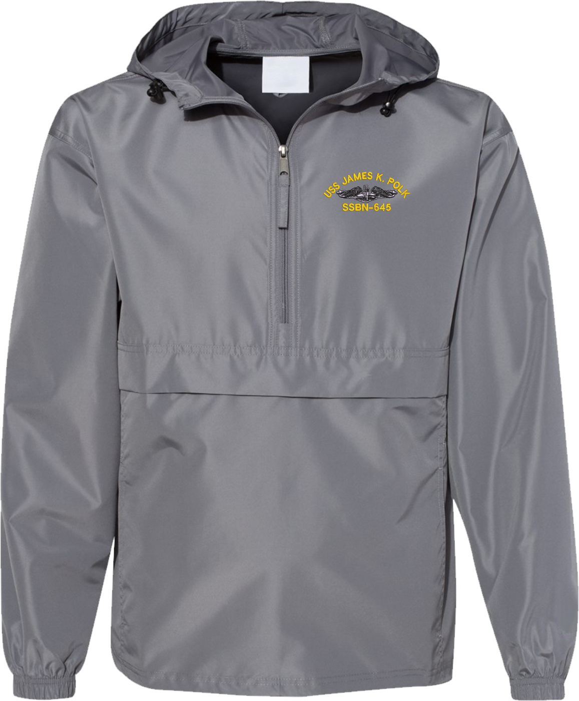 USS James K Polk SSBN-645 with Dolphins Hooded Windbreaker