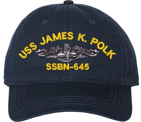 USS James K Polk SSBN-645 with Dolphins Unstructured Dad Cap