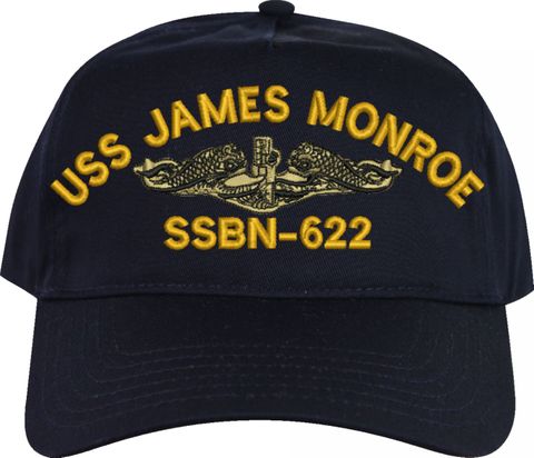 USS James Monroe SSBN-622 with Gold Dolphins Embroidered Cap