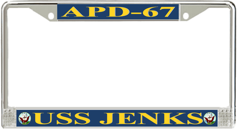 USS Jenks APD-67 License Plate Frame