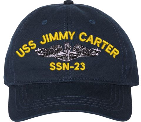 USS Jimmy Carter SSN-23 with Dolphins Unstructured Dad Cap