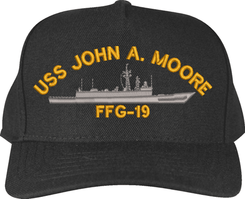 USS John A. Moore FFG-19 Ship Custom Embroidered Cap