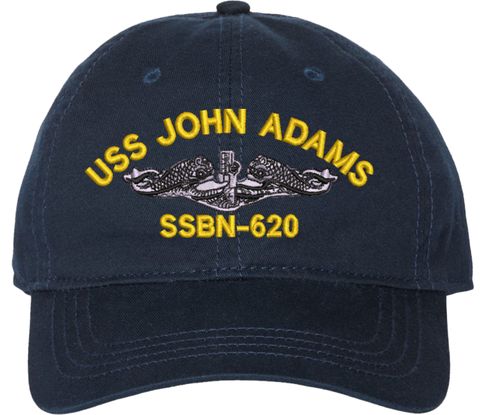USS John Adams SSBN-620 with Dolphins Unstructured Dad Cap