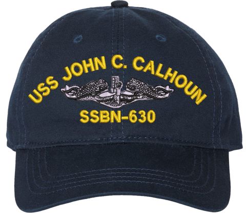 USS John C Calhoun SSBN-630 with Dolphins Unstructured Dad Cap