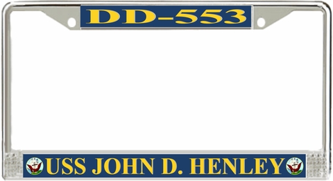 USS John D. Henley DD-553 License Plate Frame