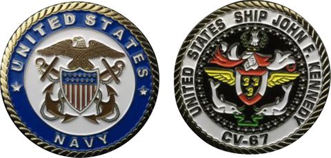 USS John F. Kennedy CV-67 Officer Challenge Coin