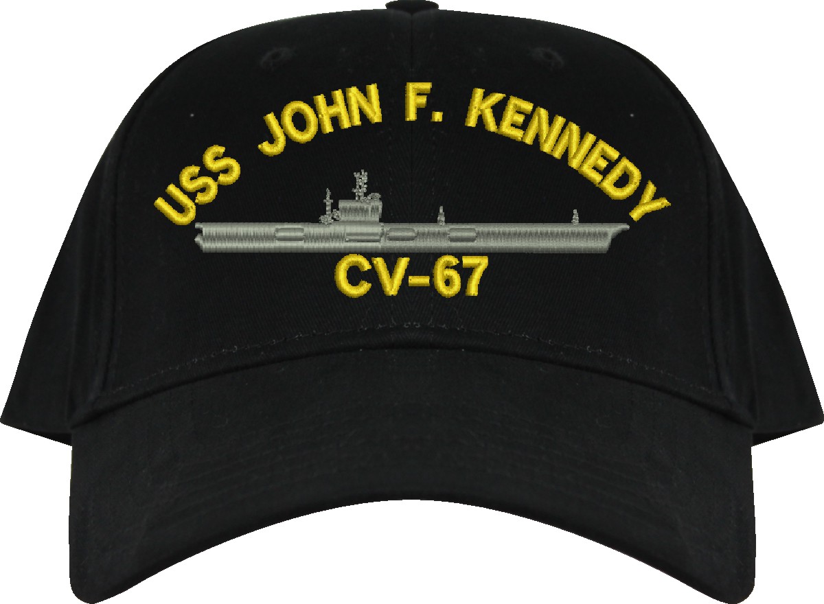 USS John F. Kennedy CV-67 Navy Blue Baseball Cap - Embroidered Military Patch Hat