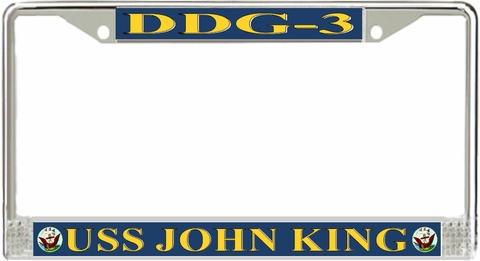 USS John King DDG-3 License Plate Frame