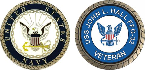 USS John L Hall FFG-32 Veteran Challenge Coin