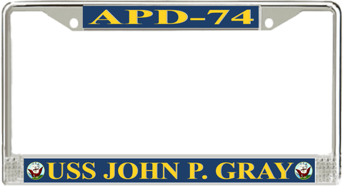 USS John P. Gray APD-74 License Plate Frame