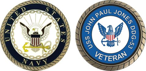 USS John Paul Jones DDG-53 Veteran Challenge Coin