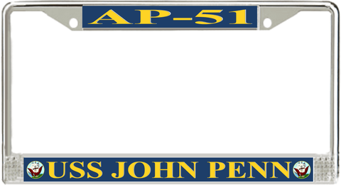 USS John Penn AP-51 License Plate Frame