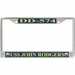 USS John Rodgers DD-574 License Plate Frame