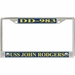 USS JohnRodgers DD-983 License Plate Frame