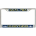 USS John Warner SSN-785 License Plate Frame