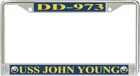USS John Young DD-973 License Plate Frame