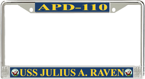 USS Julius A. Raven APD-110 License Plate Frame