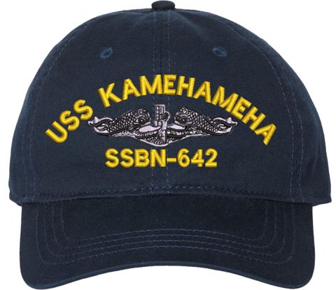 USS Kamehameha SSBN-642 with Dolphins Unstructured Dad Cap