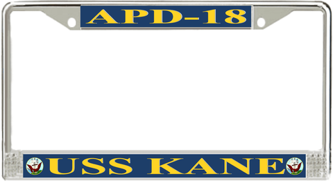 USS Kane APD-18 License Plate Frame