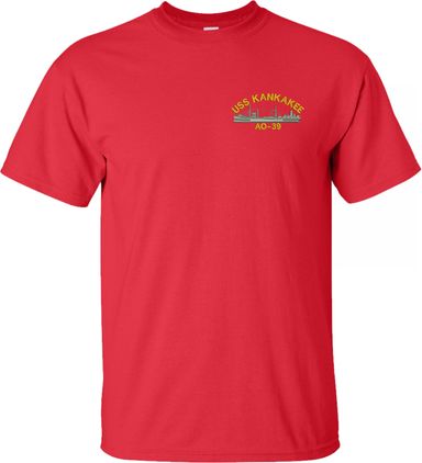 USS Kankakee AO-39 Red Short Sleeve T-Shirt Large