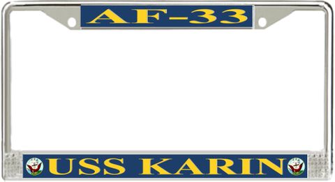 USS Karin AF-33 License Plate Frame