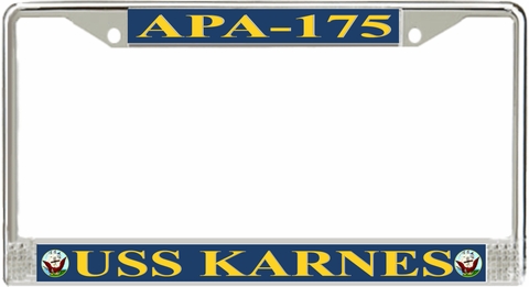USS Karnes APA-175 License Plate Frame