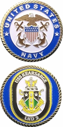 USS Kearsarge LHD 3 Officer Challenge Coin