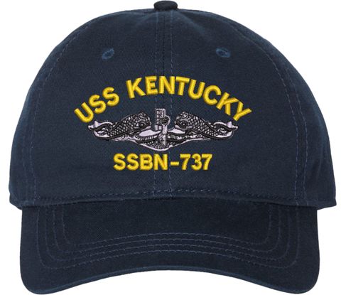 USS Kentucky SSBN-737 with Dolphins Unstructured Dad Cap