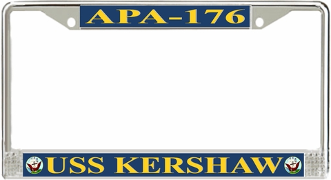 USS Kershaw APA-176 License Plate Frame