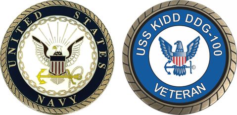 USS Kidd DDG-100 Veteran Challenge Coin