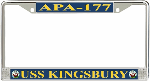 USS Kingsbury APA-177 License Plate Frame