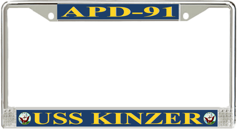 USS Kinzer APD-91 License Plate Frame