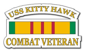 USS Kitty Hawk CV-63 Vietnam Combat Veteran with Ribbon  Decal