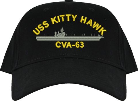 USS Kitty Hawk CVA-63 Black Low Profile Cap (Imported)
