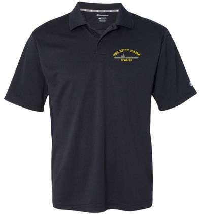 USS Kitty Hawk CVA-63 Moisture Wicking Polo